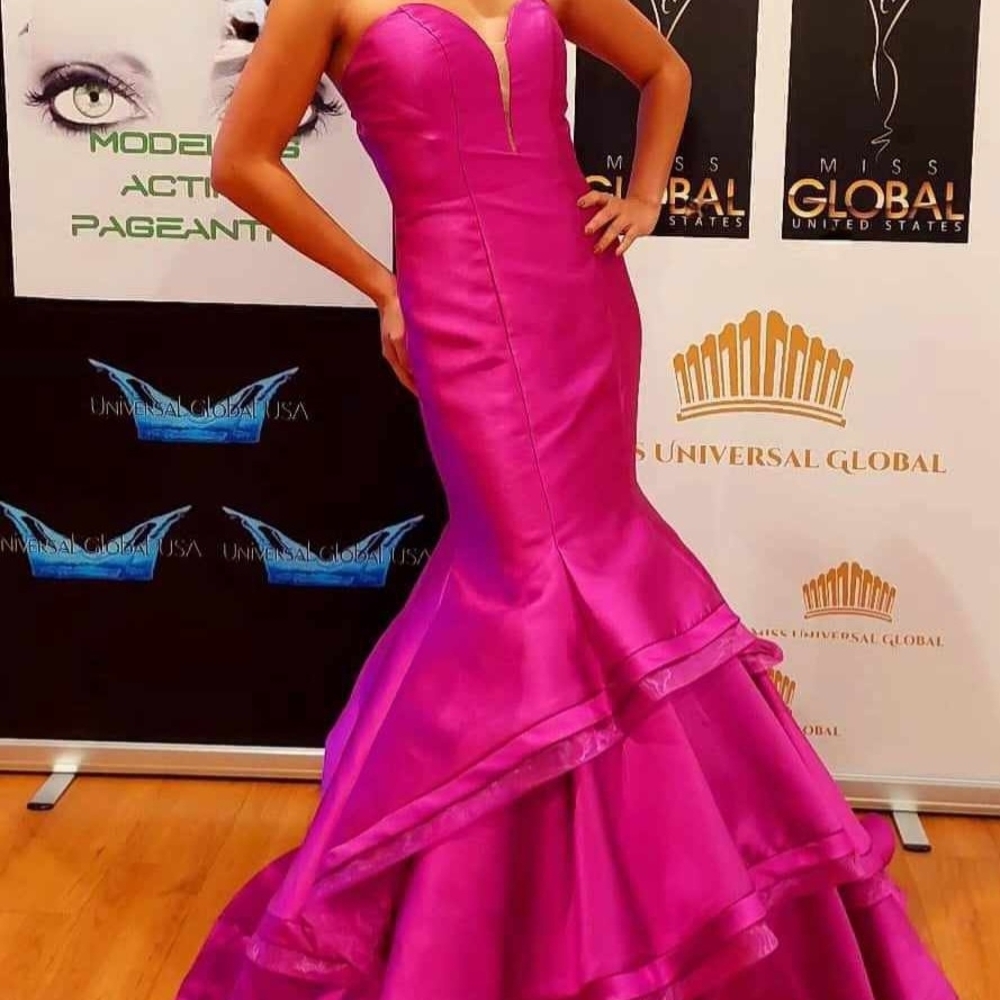 Jovani Fuchsia Strapless Prom Dress